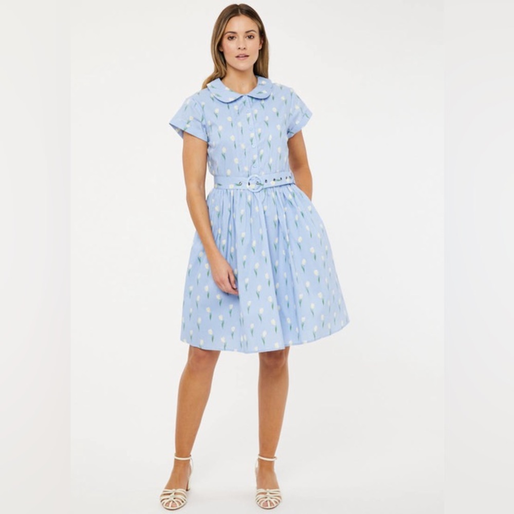 Horrockses Fashions X Joanie - Nell Tulip Print Shirt Dress